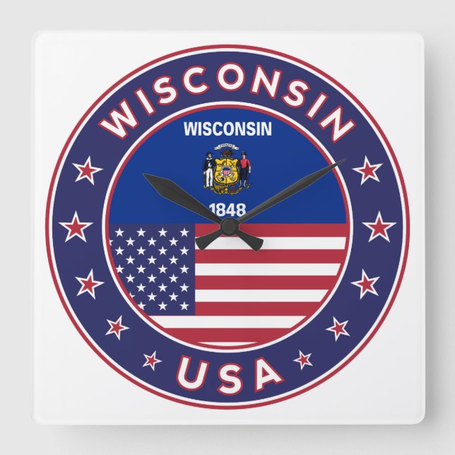 Wisconsin-dekal, telefonfodral, påse fyrkantig klocka (Framsida)