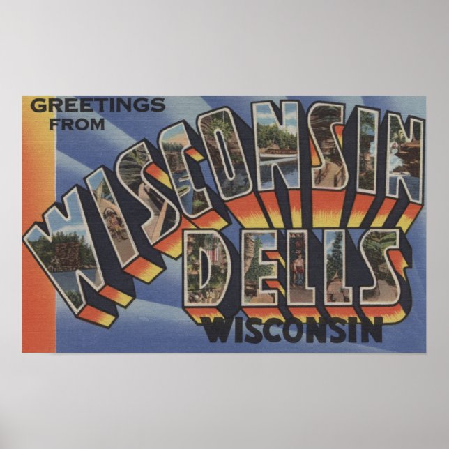 Wisconsin Dell, Wisconsin - stora scenarier i Brev Poster (Framsidan)