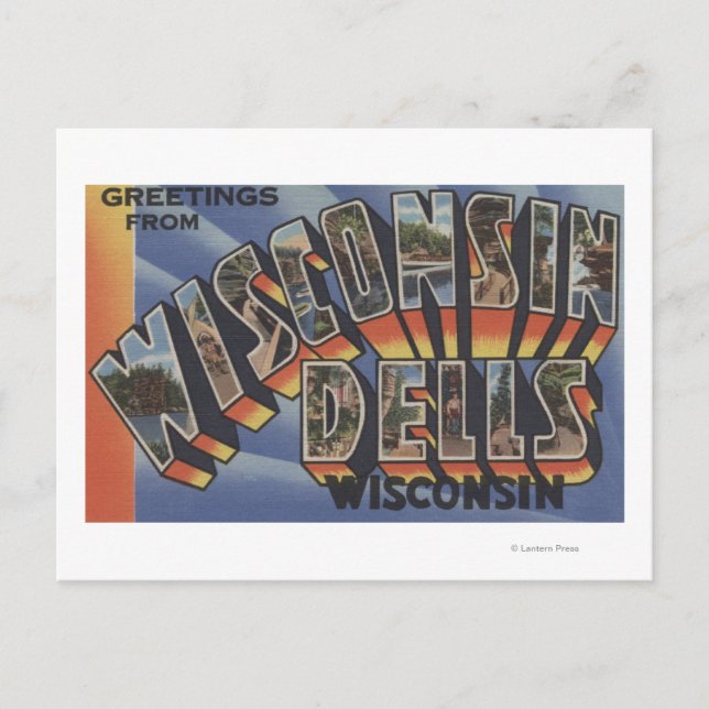 Wisconsin Dell, Wisconsin - stora scenarier i Brev Vykort (Framsida)