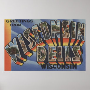 Wisconsin Dells, Wisconsin - stora brevplatser Poster