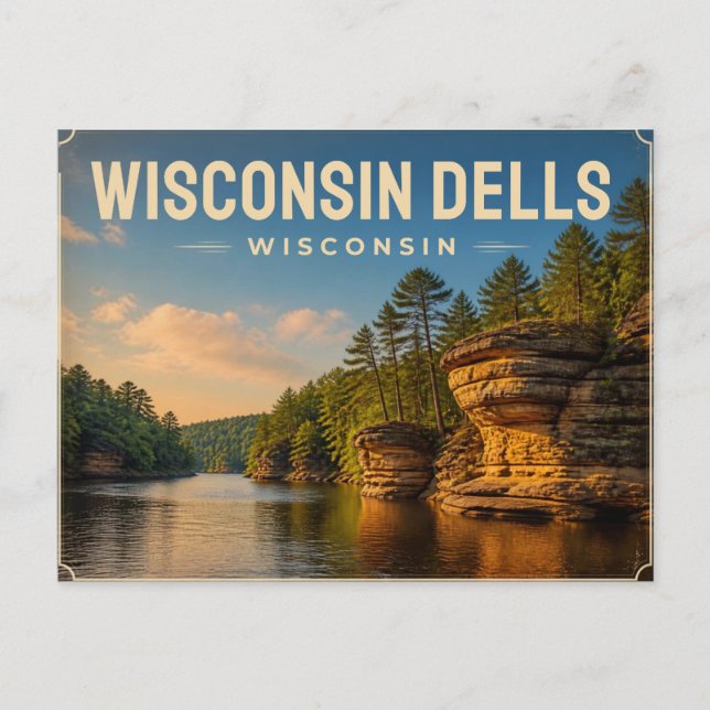 Wisconsin Dells, Wisconsin Vykort (Framsida)