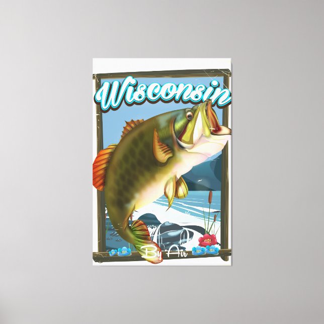 Wisconsin delstatens fiskeposter canvastryck (Framsida)