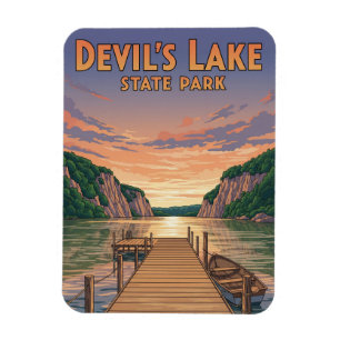 Wisconsin Djävulen Sjö State Park Travel Magnet