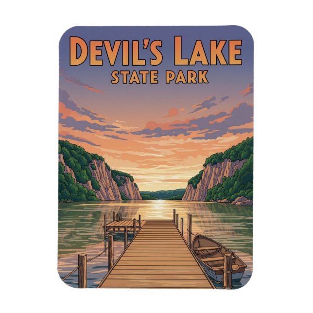 Wisconsin Djävulen Sjö State Park Travel Magnet (Vertikal)
