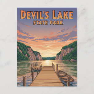 Wisconsin Djävulen Sjö State Park Travel Vykort