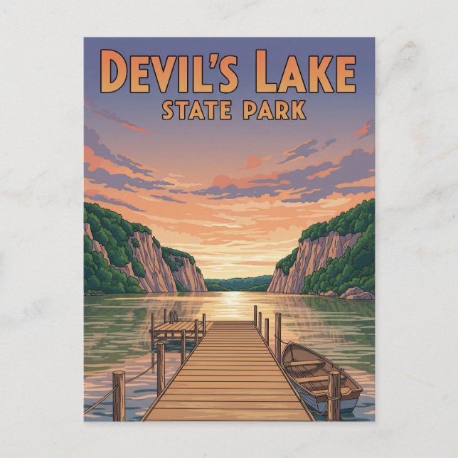 Wisconsin Djävulen Sjö State Park Travel Vykort (Framsida)