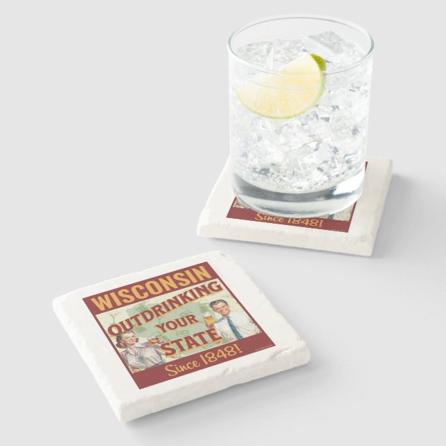 Wisconsin Dricker Mer Än Din Stat Sedan 1848 Stenunderlägg (Sidan)