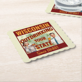 Wisconsin Dricker Mer Än Din Stat Sedan 1848 Underlägg Papper