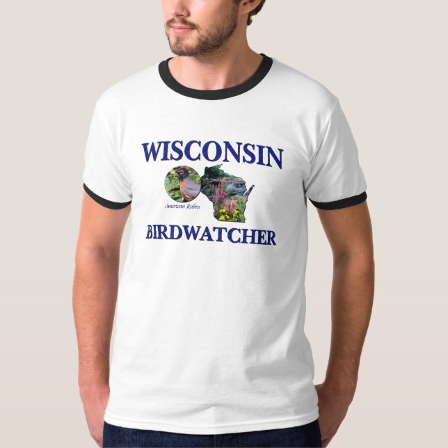 Wisconsin fågelskådare tee shirt (Framsida)