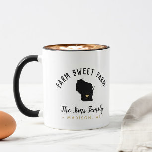 Wisconsin Farm Sweet Farm Family Monogram Mugg