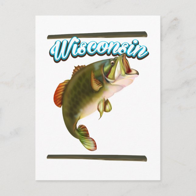 Wisconsin fiskeposter vykort (Framsida)