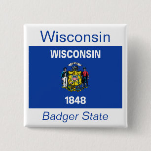 Wisconsin Flagga Button Knapp