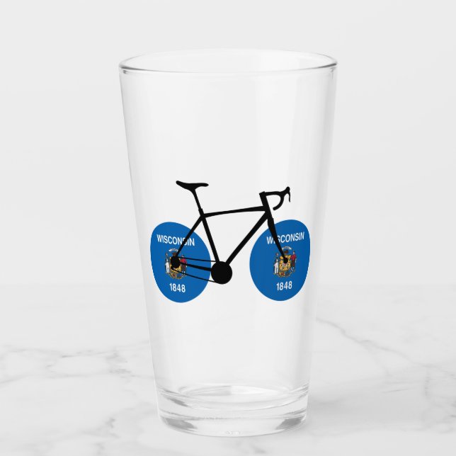 Wisconsin Flagga Cycling Glaskopp (Framsida)