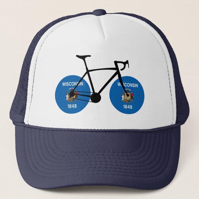 Wisconsin Flagga Cycling Keps (Framsida)
