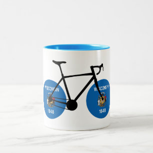 Wisconsin Flagga Cycling Två-Tonad Mugg