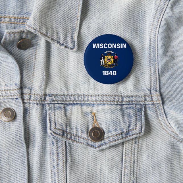 Wisconsin flagga knapp (In Situ)