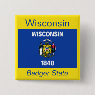 Wisconsin Flagga-knapp Knapp
