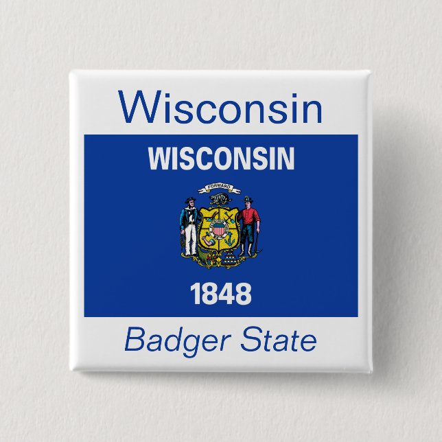 Wisconsin Flagga-knapp Knapp (Framsida)