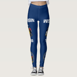 Wisconsin flagga leggings