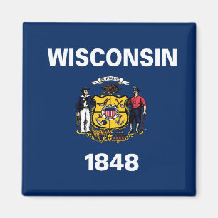 Wisconsin flagga magnet