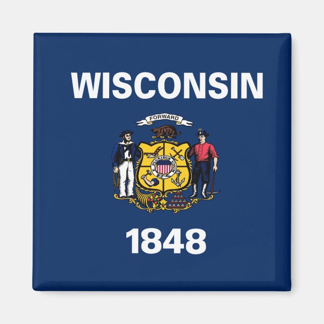 Wisconsin flagga magnet (Framsidan)