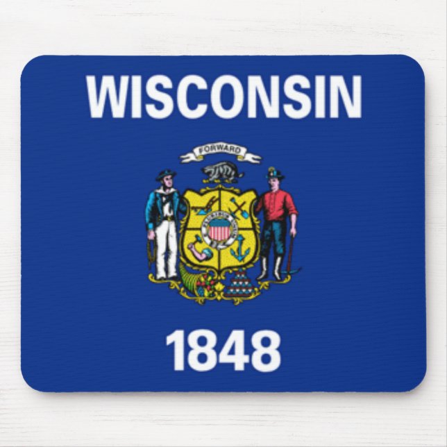 Wisconsin flagga Mousepad Musmatta (Framsidan)
