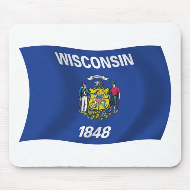 Wisconsin Flagga Mousepad Musmatta (Framsidan)