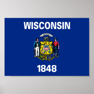 Wisconsin Flagga Poster
