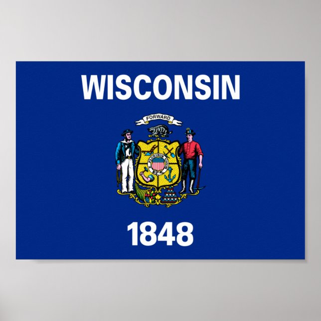 Wisconsin Flagga Poster (Framsidan)
