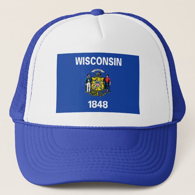 Wisconsin flaggahatt truckerkeps (Framsida)