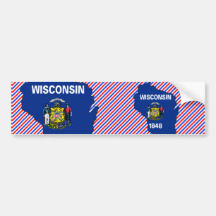 Wisconsin flaggakarta bildekal