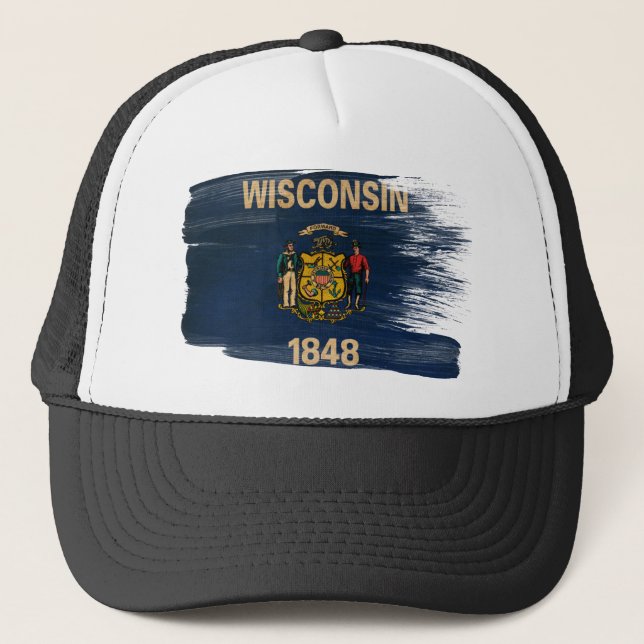 Wisconsin flaggatruckerkeps keps (Framsida)