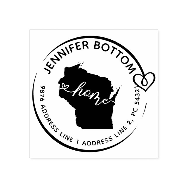 Wisconsin Flyttar returadress Stämpel (Tryck)