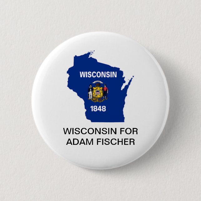 WISCONSIN for ADAM FISCHER GOVERNOR Button Knapp (Framsida)