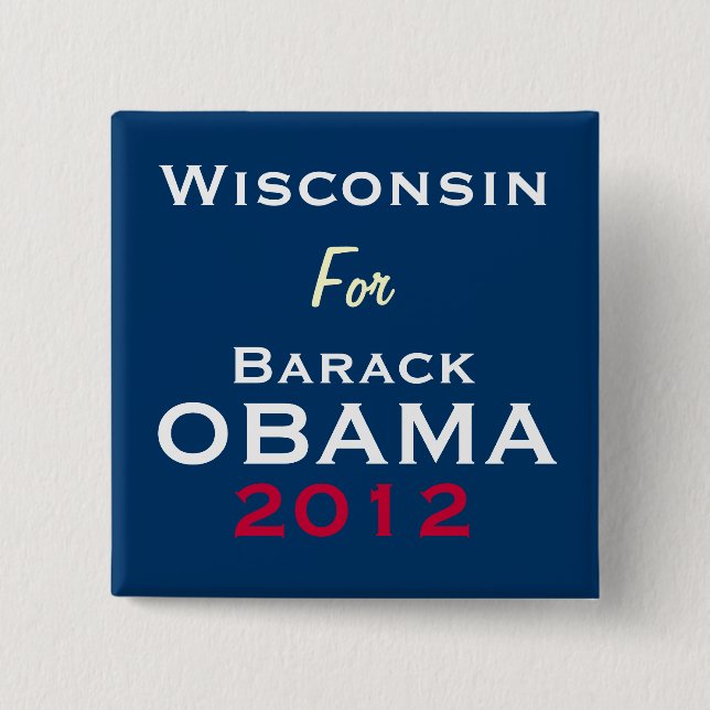 WISCONSIN för den OBAMA 2012 kampanjen knäppas Knapp (Framsida)