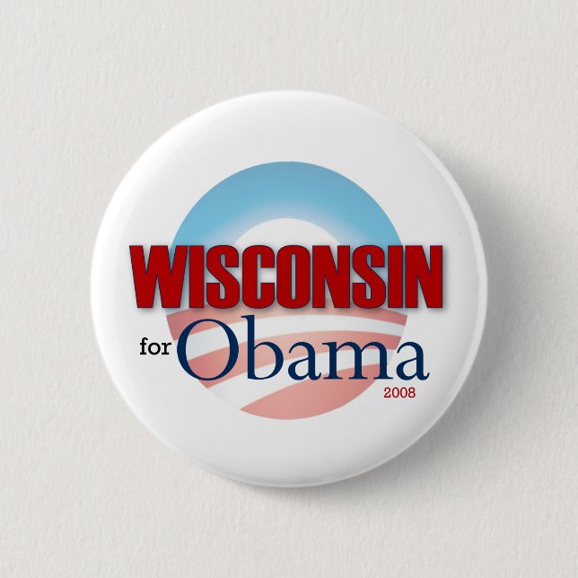 WISCONSIN för Obama Knapp (Framsida)