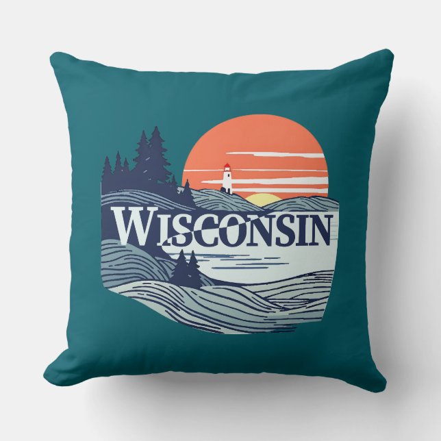 Wisconsin Förenta staterna Kudde (Framsida)