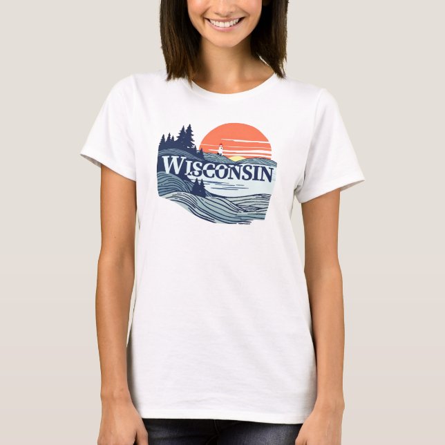 Wisconsin Förenta staterna T Shirt (Framsida)
