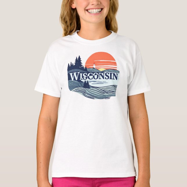 Wisconsin Förenta staterna T Shirt (Framsida)