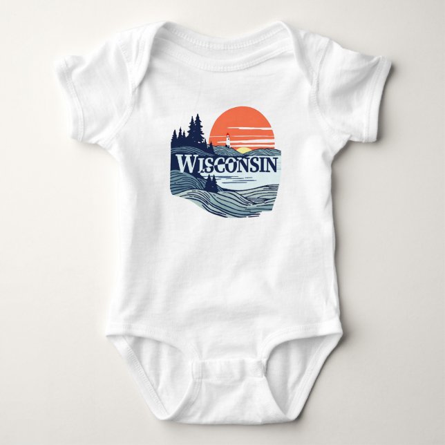 Wisconsin Förenta staterna T Shirt (Framsida)