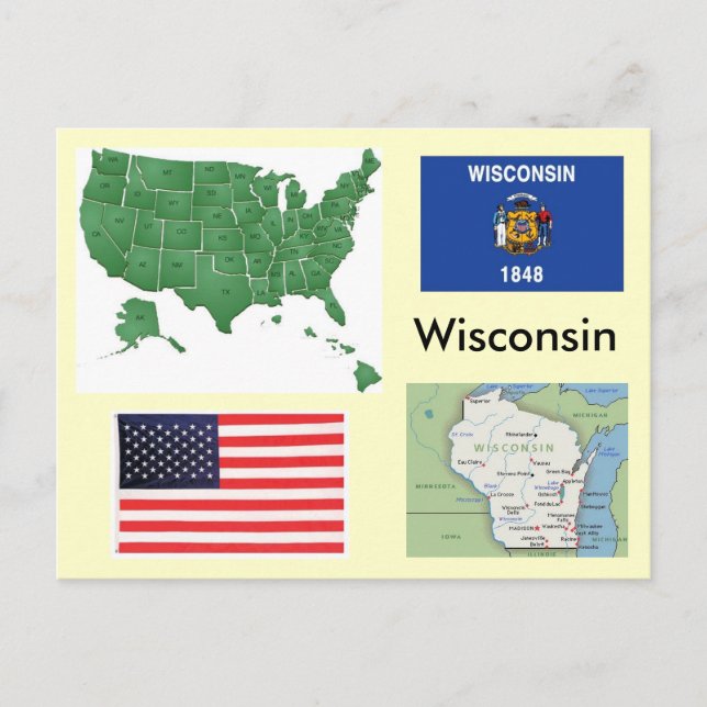 Wisconsin, Förenta staterna Vykort (Framsida)