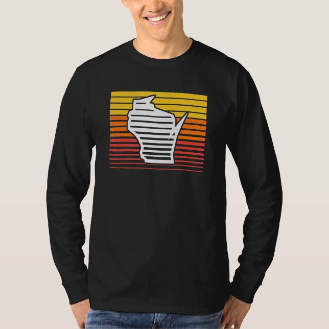 Wisconsin Form Retrovåg Tillbakablick Gradient T Shirt (Framsida)