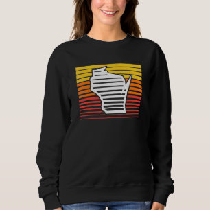 Wisconsin Form Retrowave Nostalgisk Gradient T Shirt