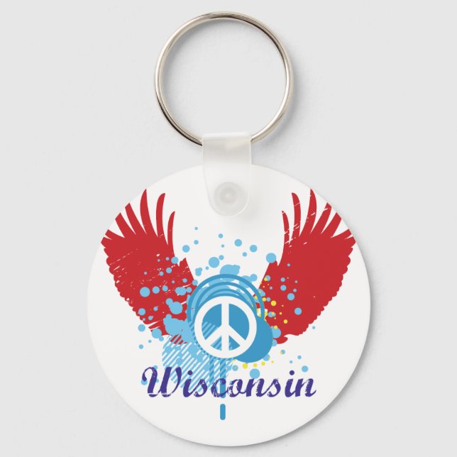 Wisconsin-Fredstecken Nyckelring (Framsida)