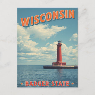 Wisconsin fyr vintage vykort