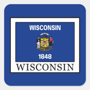 Wisconsin Fyrkantigt Klistermärke