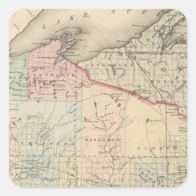 Wisconsin Fyrkantigt Klistermärke (Framsida)