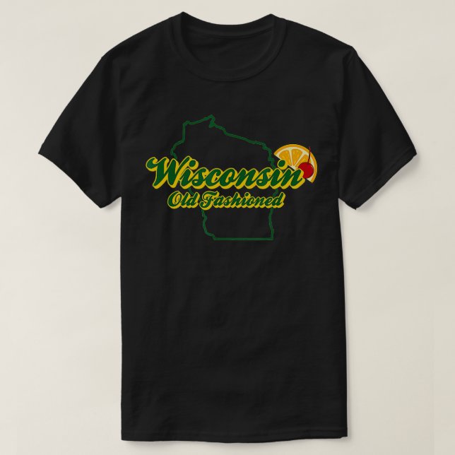 Wisconsin Gamle Fashioned Grönt Bay Grönt och Guld T Shirt (Design framsida)