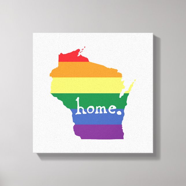 Wisconsin Gay pride | Karta i hemmet Canvastryck (Framsida)