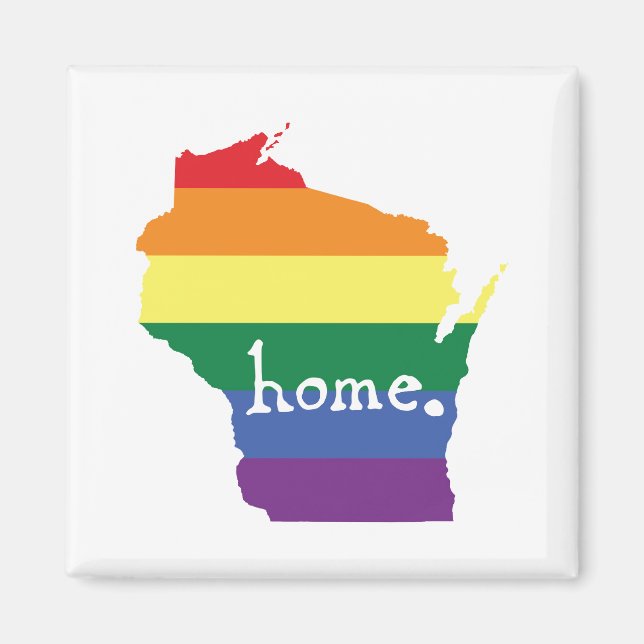 Wisconsin Gay pride | Karta i hemmet Magnet (Framsidan)
